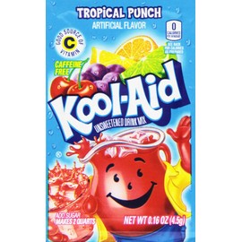 Kool-Aid Tropical Punch Flavored Unsweetened Caffeine Free Powdered Drink Mix (192 Packets)
