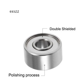 693ZZ Ball Bearings 3 mm x 8 mm x 4 mm, Pack of 10, Double Protected Deep Groove Ball Bearings for DIY, Lathes, Motors, 3D Printers, Milling Machines, Various Mechanical Devices, etc.