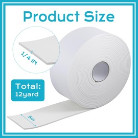 Buryeah 1/4" x 5" x 12 Yard Foam Adhesive Cast Padding Medical Foam with Adhesive Back for Sports Injured Areas, Ball of Foot Cushion, Blister Pads, Foot Pain, Splints and Pad