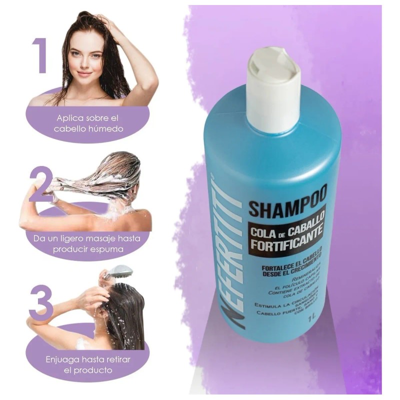 Shampoo Cola De Caballo Para Crecimiento Nefertiti De 1 Lt