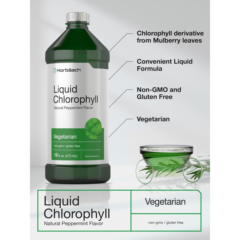 Horbäach Chlorophyll Liquid Drops | 100mg | 32 oz (2