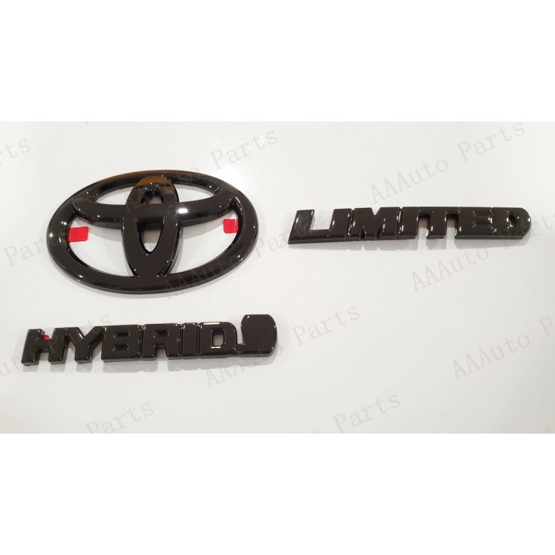 AUTO 3PCS REAR TAILGATE GLOSS BLACK EMBLEM OVERLAY 2021+TOYOTA SIENNA