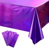 OQOQ Iridescent Table Cloths (4 Packs, Purple) - Rectangular Birthday