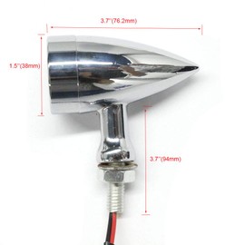 2pcs Chrome 15 LED Motorcycle Stop Brake Running Turn Signal Indicator Red Lights For Harley Honda Chopper (Chrome-Red Light)