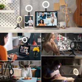 Ring Light with Tripod Stand&Clip for Laptop,Video Conference Lighting,5" Led Selfie Ring Light Webcam Zoom Meeting Light for Phone/PC/Monitor/MacBook/iMac/Makeup/YouTube/Live Streaming/Photo/TiKTok