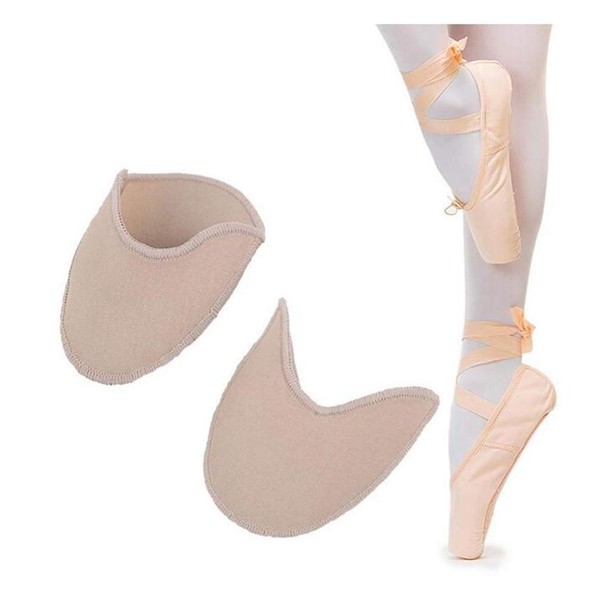 Ballet Dance Pointe Shoe Socks Pad, Toe Pouches Pad, Knitted Fabric Toe Cap Cover Toe Wrapped Protector Cushion Women Anti-Slip Toe Half Socks, Relief Forefoot Pain Point Shoes Ballet Slipper (Long)