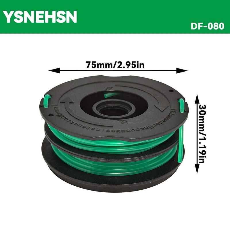 YSNEHSN DF-080 Trimmer Spool for 30ft 0.080" Compatible with Black