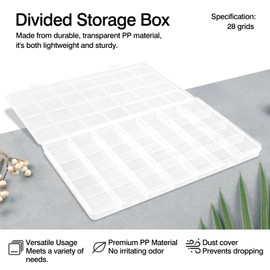 28 Grids Plastic Organizer Box with Dividers for Crafting, Storage Container for Beads & Charms & Accessories(2-Pack)