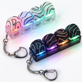 2 Pack Keyboard Fidget Toy - LED Illuminated Contour Keycaps Fidget Toy, Loud Fidget Keychain with Glowing Backlight for Adults, Boost Focus and Calm Anxiety