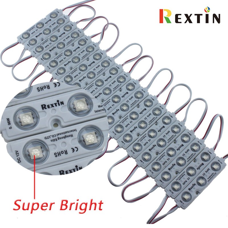 REXTiN Super Bright 200pcs 3 LED Module Green 5050 SMD