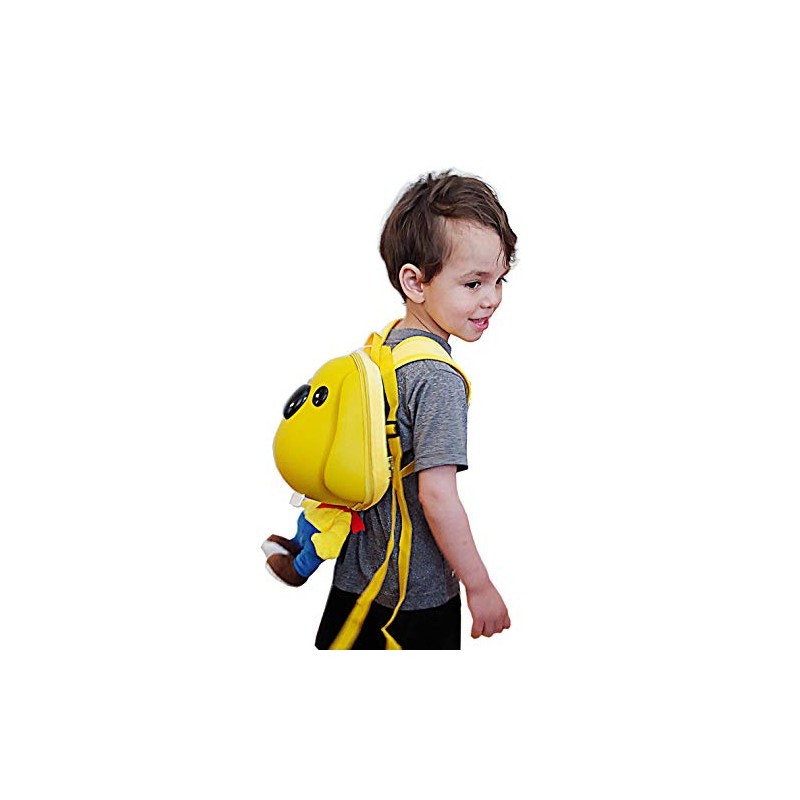 Little Kids' Backpack Yellow Puppy with Safety Harness and Leash