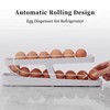 SUBORAWOS Egg Holder for Refrigerator, Automatic Rolling Egg Dispenser, Egg