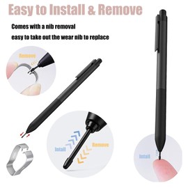 Pack of 10 Marker Tips for Remarkable 1 Remarkable 2, Replacement Pen Tips for Remarkable Marker Stylus Pen 1/2, Remarkable Stylus Pen Tips/Pen Tip, with Tweezers (Black)