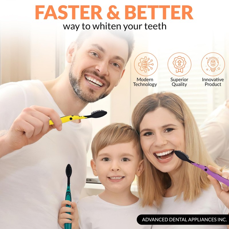 Advanced Oral Care Charcoal Toothbrush 5 Pack Soft Bamboo Bristle