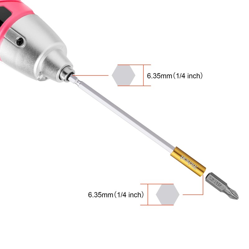 2PCS Strong Magnetic Extension Socket Drill Bit Holder 1/4" Hex