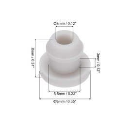 MECCANIXITY 30Pcs Snap Rubber Grommet Plug Mount Dia 5.5mm ID 3mm Seal Anti-Scratch for Electrical Box Cable Pipe Grey