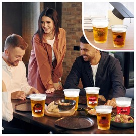 CUPLOOV 50 Pack Graduation Decorations Class of 2025, 16 Oz Black and Red Graduation Clear Plastic Cups Disposable Party Cups for Drinks 2025 School Graduation Grad Party Favors Supplies