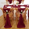 Chiffon Table Runner 2 Pieces 10ft Burgundy Romantic Rectangle Table