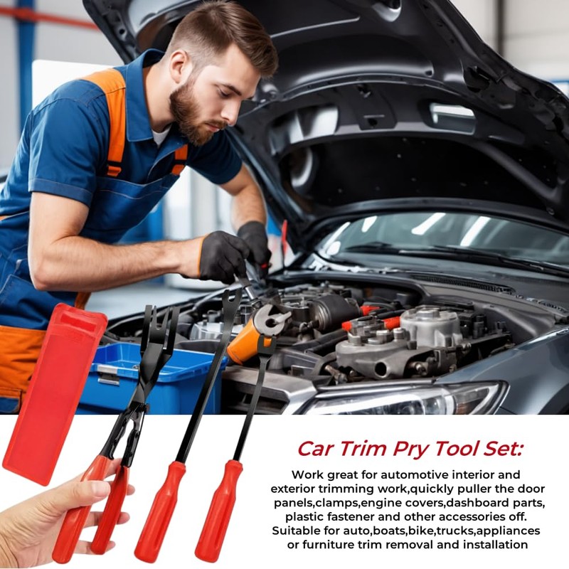 DXUANTING 3 Pcs Auto Clip Pliers Set&Fastener Remover Car Headlight