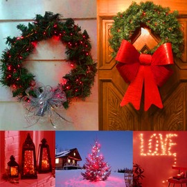 bynlna String Lights,LED Copper Wire Lights, Each Set 33ft/10M 100LEDs and 9 Remote Control.AA Battery Powered,Decor Rope Lights for Holiday,Wedding, Parties.(Red)