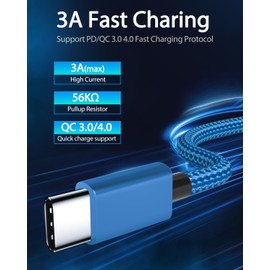 2-Pack 6FT USB C Charger Cable for Motorola Moto G Fast/G Power/G Pure/G Stylus 5G,Moto G9 G8 G7 Play Power Plus Edge X4 Z4 Z3 Z2 Play Z Droid Force One UW Fusion,Android Phone Type C Charging Cord