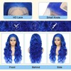 AAY Blue Human Hair Wig 13x4 HD Lace Front Wig