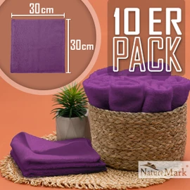 NatureMark Pack of 10 Face Cloths 100 % Cotton Terry Cloth Soap Cloths Size 30 x 30 cm Terry Cloth Flannels in Pack of 10