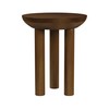 HomePop Walnut Mango Wood 3-Leg End/Side Round Table