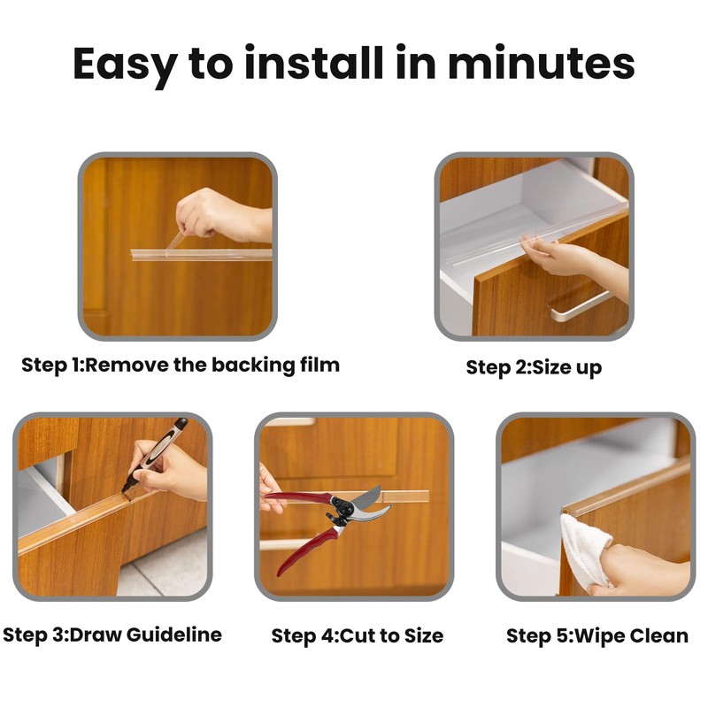 Enjaya 4pcs Cabinet Protectors for Kitchen Cabinets, Plastic Cabinet Door