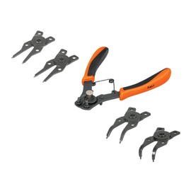 Truper PIAN-4, Pinza para anillos de retención 6 1/2" con 4 cabezas intercambiables