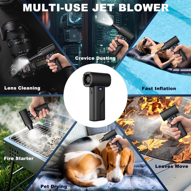 2-in-1 Vacuum and Blower, 110,000 RPM Compressed Air Duster, 160g