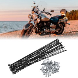 X AUTOHAUX 40 Pcs Bicycle Steel Spokes 14G Bike Spoke 275mm Length with Nipples for Most Bicycle