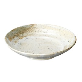Soho Kiln Pottery Plate, Yukishino 7.5 Noodle Plate, 9.1 x 2.0 inches (23 x 5 cm), 400-19-433 White