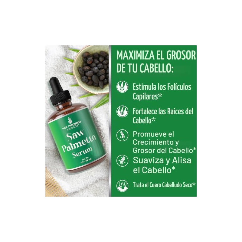 Hair Thickness Maximizer Serum Palmetto Sierra Crecimiento Espesamiento Cabello Aceites