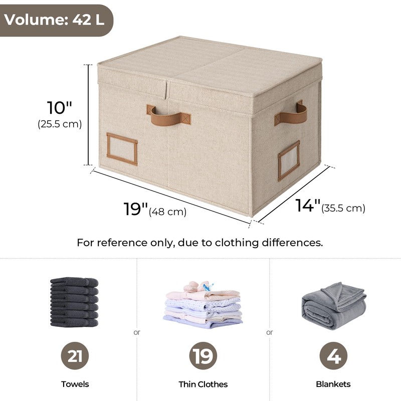 StorageWorks Large Clothes Storage Bins, Fabric Boxes with Divider Board,