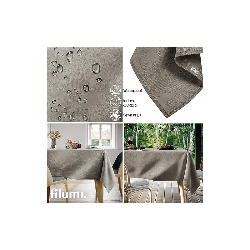 Filumi Eris Tablecloth 100 x 100 cm Beige Washable for