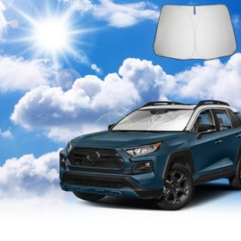 Coleya Windscreen Sun Shade Compatible with Toyota RAV4 XA50 2019-2024, RAV4 Front Screen Parasol, Toyota RAV4 Accessories Sun Visor, Foldable, UV Rays Protection