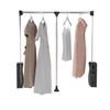 Pull Down Closet Rods for Hanging Clothes, Stainless Steel Adjustable