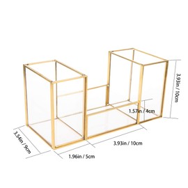 Feyarl Makeup Brush Case, Brush Stand, Cosmetic Brush Holder, Brush Storage, Brush Holder, Small Storage, 3 Tiers, Gold