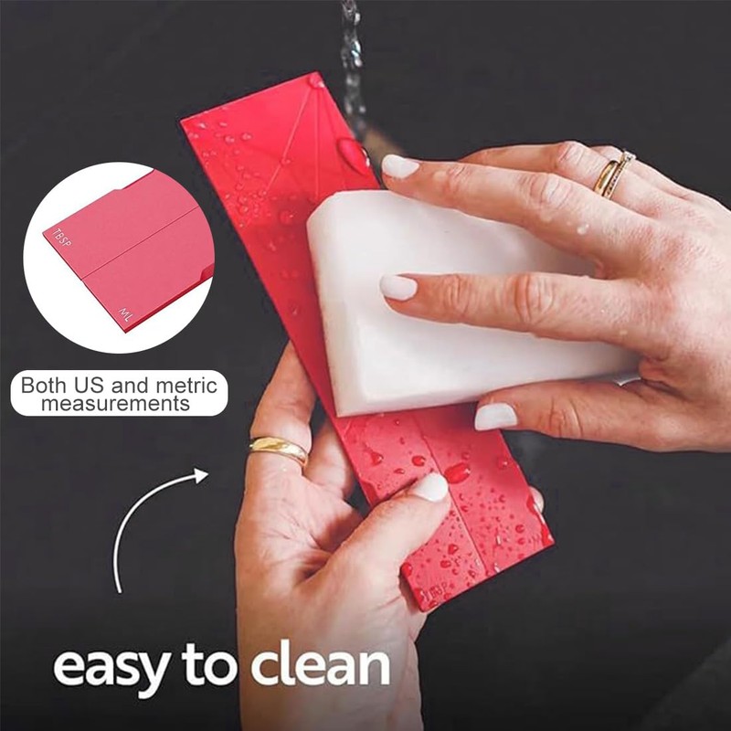 Flat 3-in-1 Measuring Spoon, Flat Polygon Folding Measuring Spoon, Multifunctional