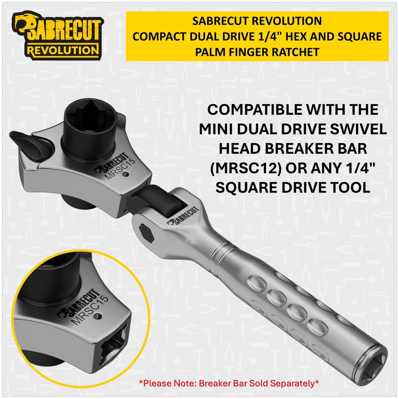 SabreCut 1 x MRSC15 Compact Dual Drive Palm Finger Ratchet