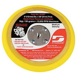 Dynabrade (54327) 6" (152 mm) Diameter Hook-Face Non-Vacuum Sanding Disc Pad, Short Nap, Teal | 3/8" (10 mm) Thick Urethane Medium Density, Swirl-Free Finish, 5/16"-24 Male Thread