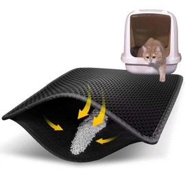 EULAPGOE Cat Litter Mat, Cat Litter Mat Trapper, Honeycomb Double Layer Trapping Litter Mat Design,Waterproof Urine Proof Kitty Litter Mat