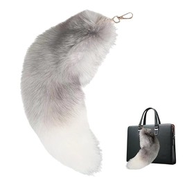 MUNSKT Fox Tail, Furry Fox Tail, 15.75-Inch Tail Key, Decorative Therian Tail Buckle, Role-Playing