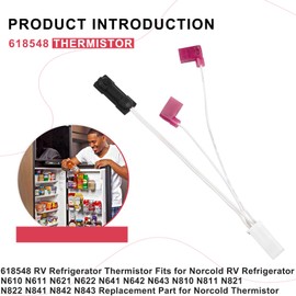 618548 Refrigerator Thermistor Wire Assembly 3 Pack for Norcold RV Refrigerator, Replacement Part for Norcold Thermistor, Fits for Models N611, N621, N811, N821, N841, 962, Replace Part Number 621742