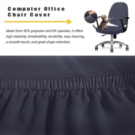 DHXYZZB Office Chair Covers - Protective Stretchable Chair Seatovers Stretch Chair Slipcover, Removable Washable Universal Armchair Cover Slipcover Chair Seat Cover Protector Cover (Dark Grey)