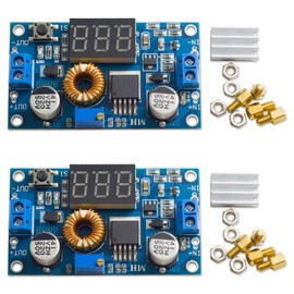 ​KEAcvise 2-Pack XL4015 5A DC-DC Step-Down Module - 75W Adjustable Power Supply with LED Voltmeter, CC/CV Charging for DIY Lab/Portable Chargers/LED Drivers/Car Electronics​