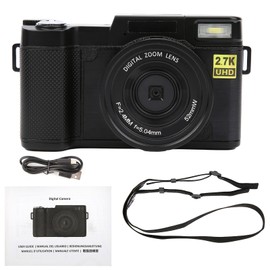 Digital Camera 3in LCD Screen 180 Degree Rotation 2.7K 30MP High Definition USB Charging