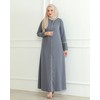 istanbul styles Embroidered Sleeves Abaya with Side Zipper Embroidery Long