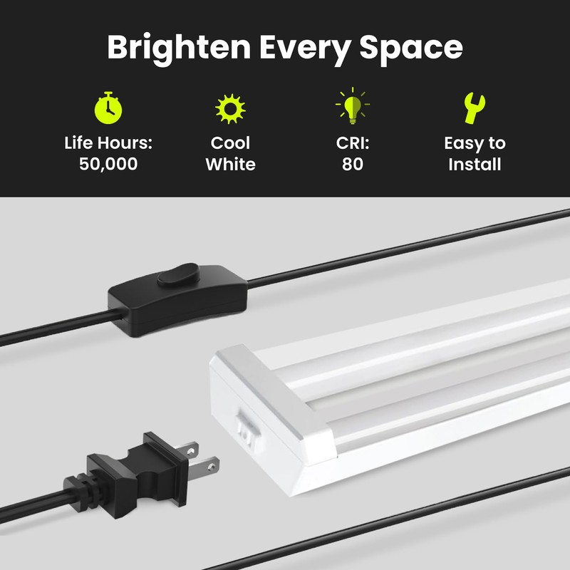 Feit Electric 4ft LED Dual Lamp Shop Light, 4500 Lumens,